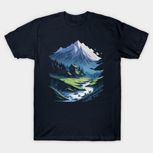 mountains, river and forest T-Shirt